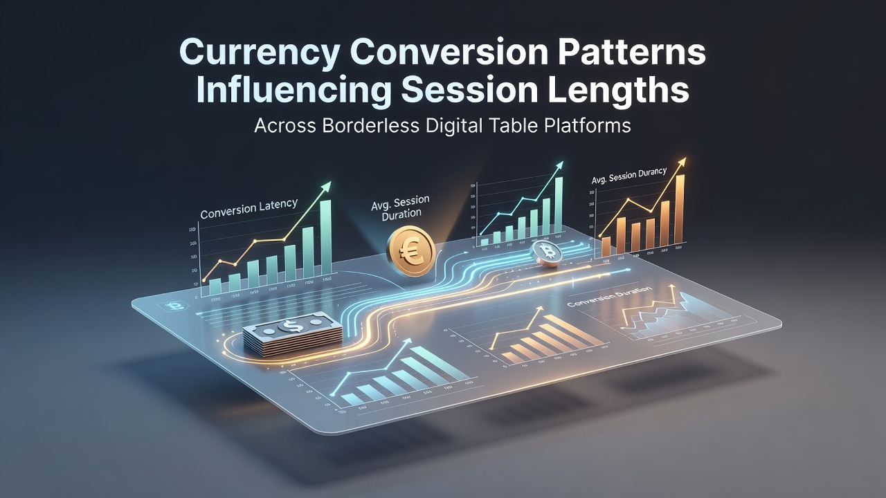 Digital table interface displaying multi-currency conversion rates during live poker sessions on borderless platforms