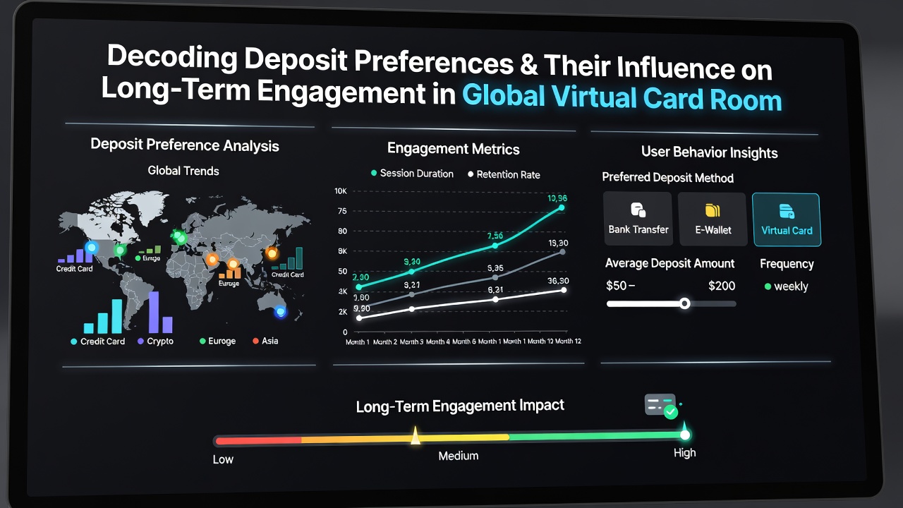 Analytics dashboard displaying deposit method trends and player retention statistics across regions