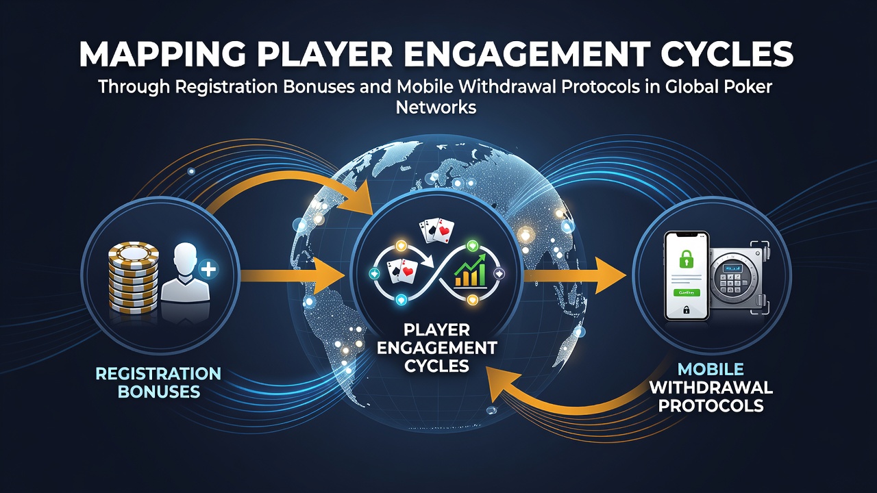 Visualization of player engagement cycles in global poker networks showing bonus triggers and mobile withdrawal flows