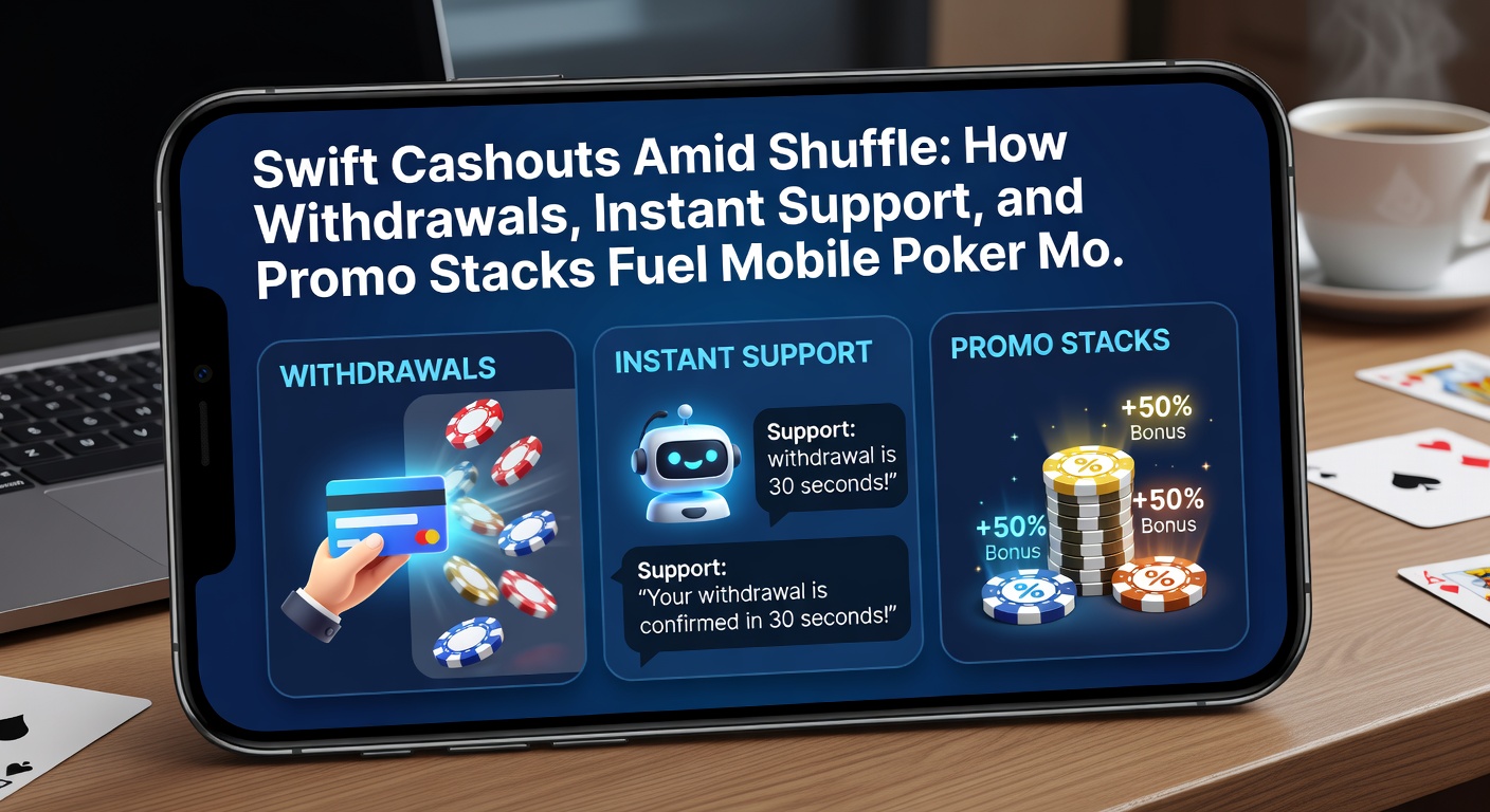 Close-up of instant cashout notification on mobile poker app with support chat overlay